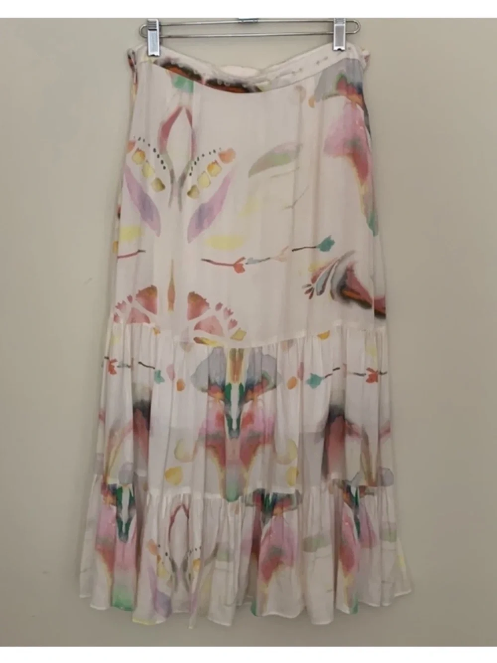Free People Watercolor Floral Skirt Soft Pastel Print